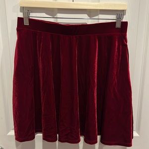 Hot Topic red velvet skater skirt